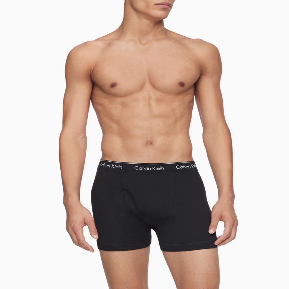 Calvin Klein Men's Cotton Classics 3-pack Boxer Brief, 3 Black, Medium