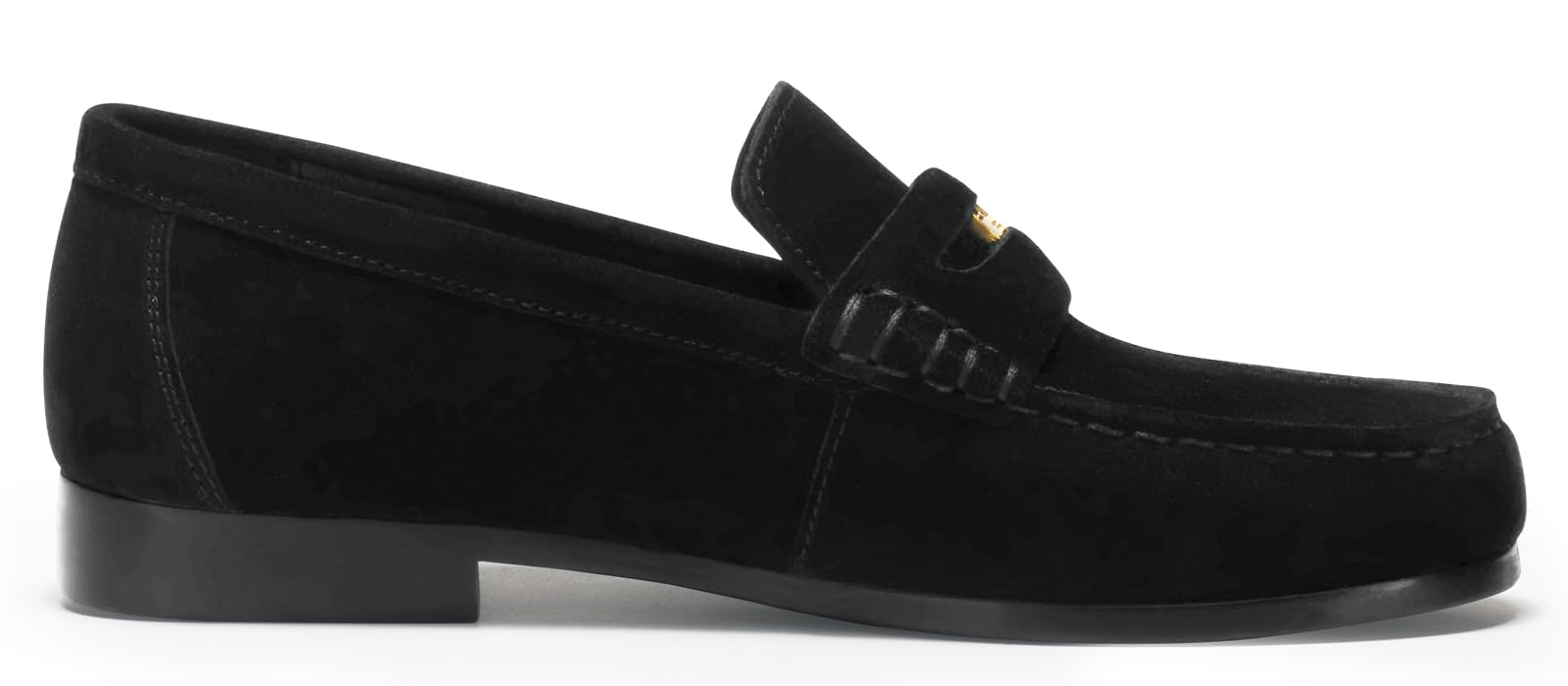 Journey West Ivy Style Suede Slip-on Penny Loafers Shoes for Women Black US 6
