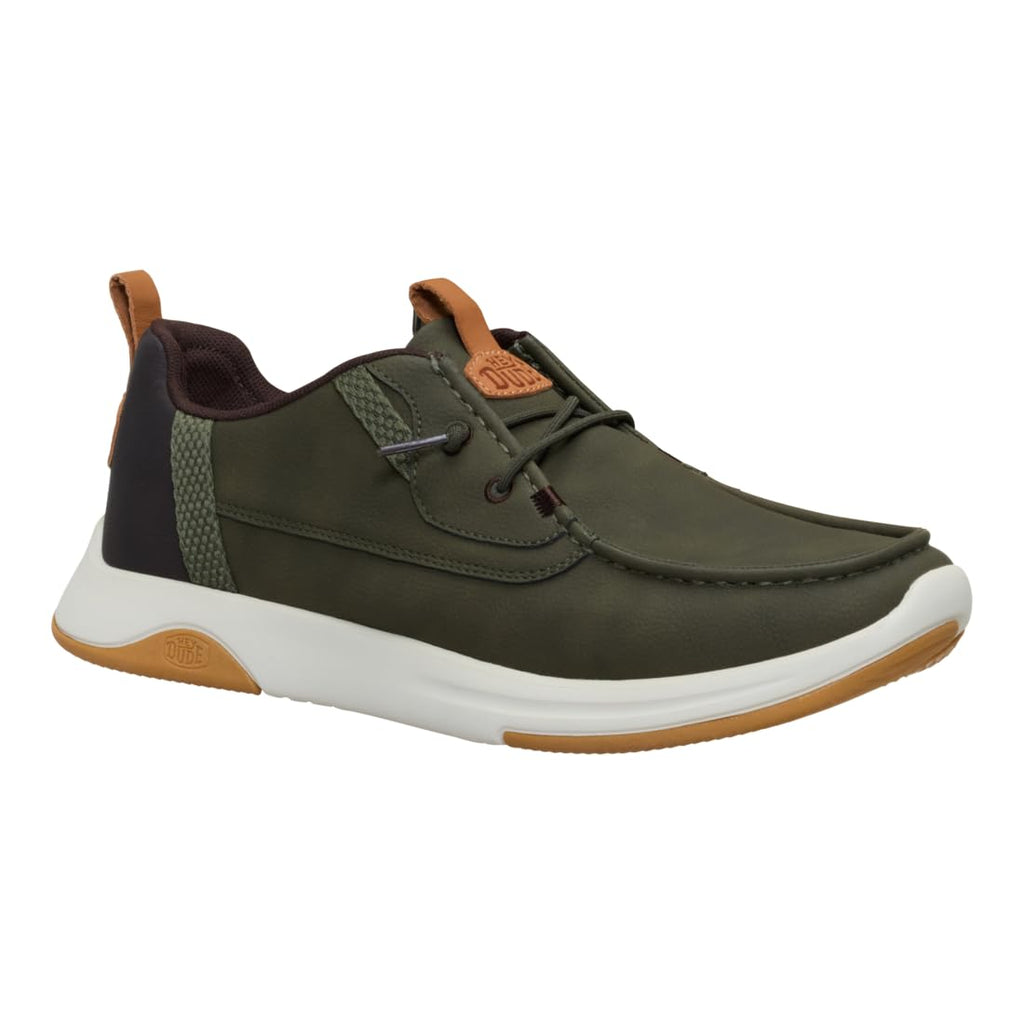HEYDUDE Men’s Wally Drift Classic | Deep Green/Silver Birch Size 11 | Slip On Shoes for Men | Lightweight Loafers | Easy On System | Cushioned Insole