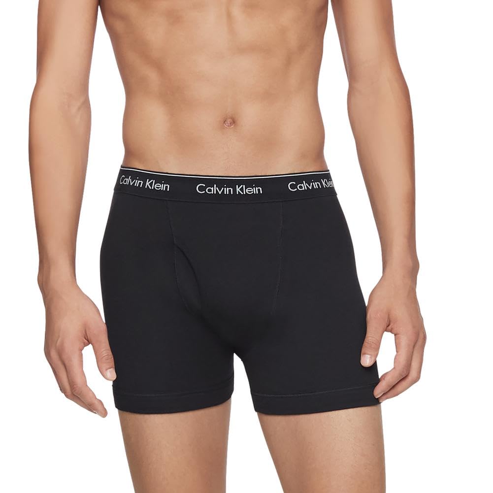Calvin Klein Men's Cotton Classics 3-pack Boxer Brief, 3 Black, Medium