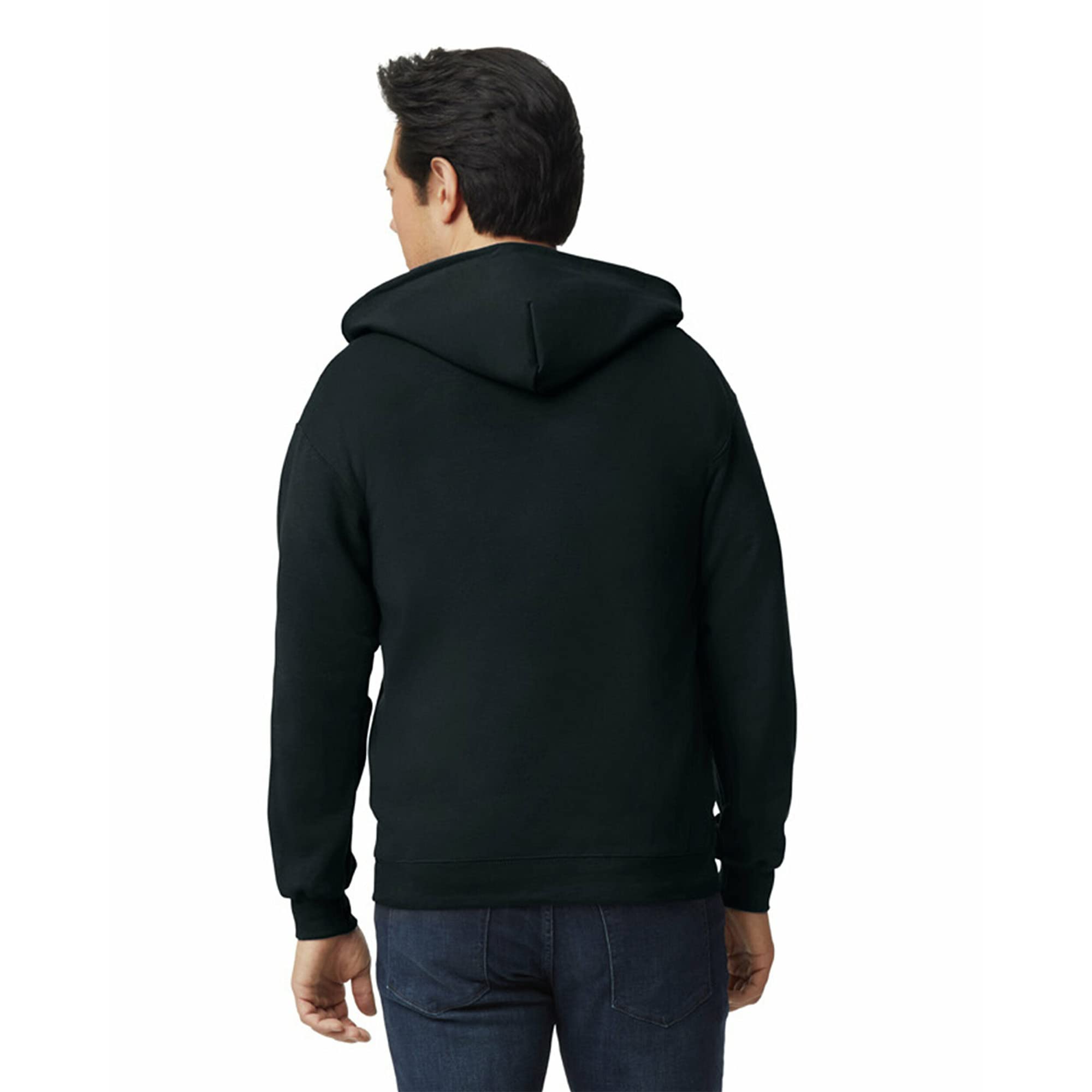 UGP Campus Apparel Gildan Men's Fleece Zip Hooded -Sweatshirt, Style G18600, Black, Large