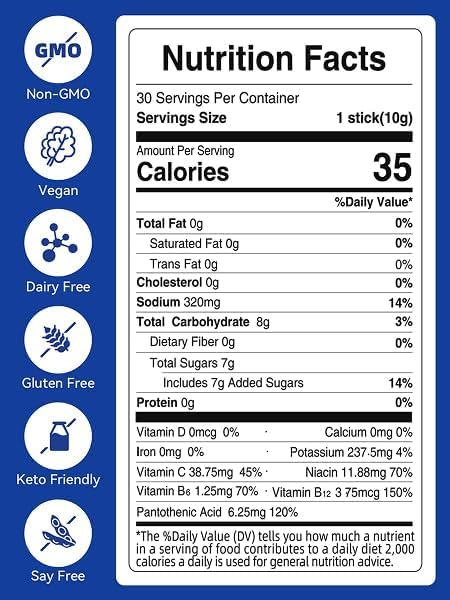 PICTAW Electrolytes Powder Packets - Hydration Packets, Liquid Daily IV Hydrate Packet for Dehydration Relief and Rehydration Portable, Electrolyte Drink Mix Vegan/Non-GMO (Lemon Lime 30 Pack)