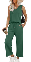 WIHOLL Matching Sets Women Clothing Summer Outfits 2 Piece Sets for Women Business Casual Outfits Dressy Casual M