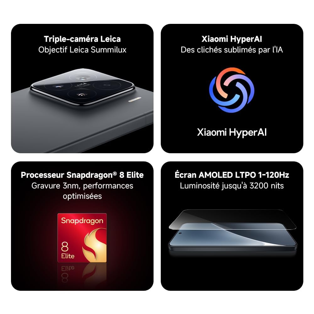 XIAOMI 15 5G Ai (for Tmobile Mint Tello & Global Outside USA) (512GB + 12GB) 50MP Triple Pro Leica Camera 6.36" Dual Sim NFC Model 24129PN74G (Black)