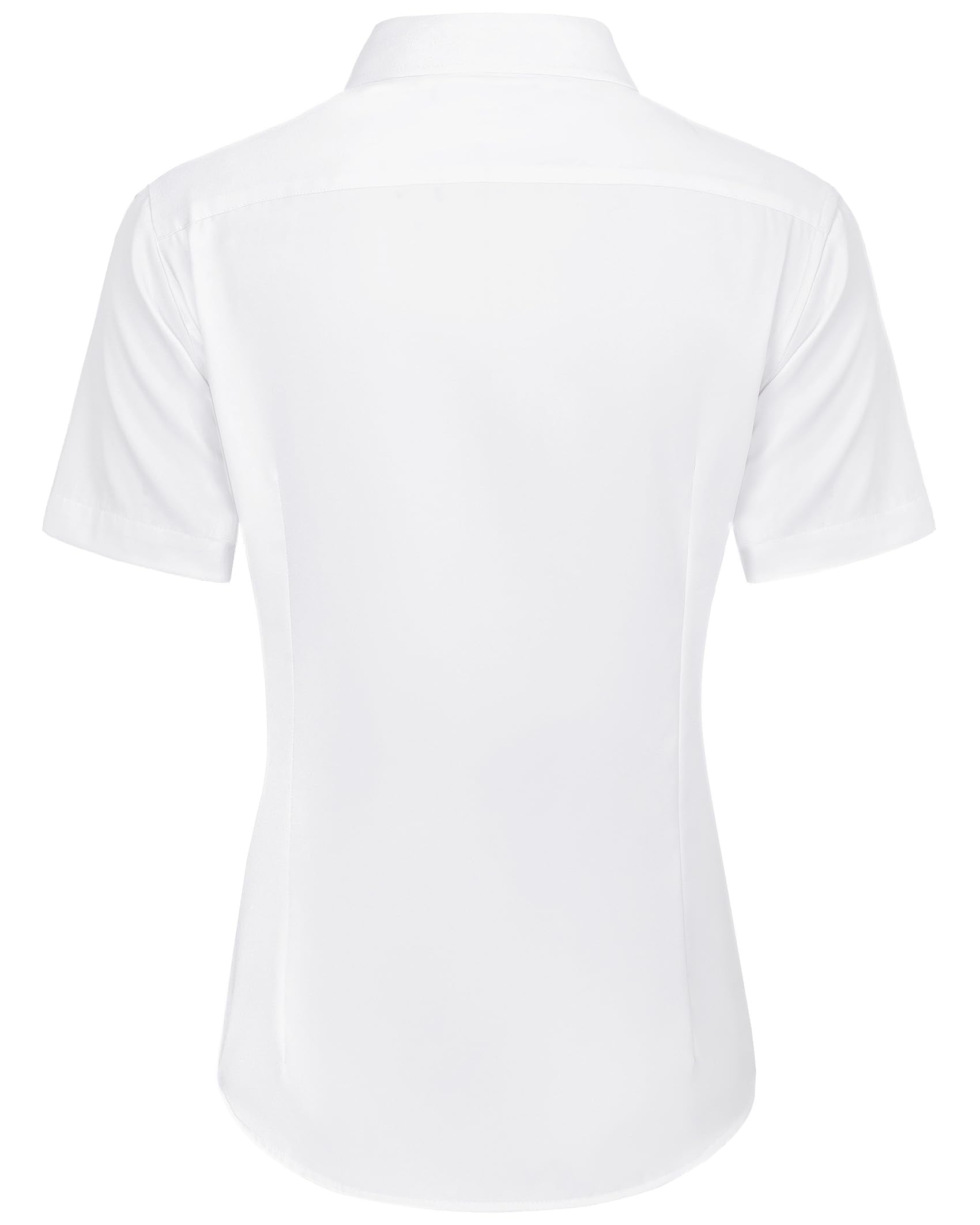 J.VER Womens Button Down Shirts Stretch Wrinkle Free Formal Short Sleeve Dress Shirt Regular Fit Summer Work Blouses Business Casual Tops White Medium
