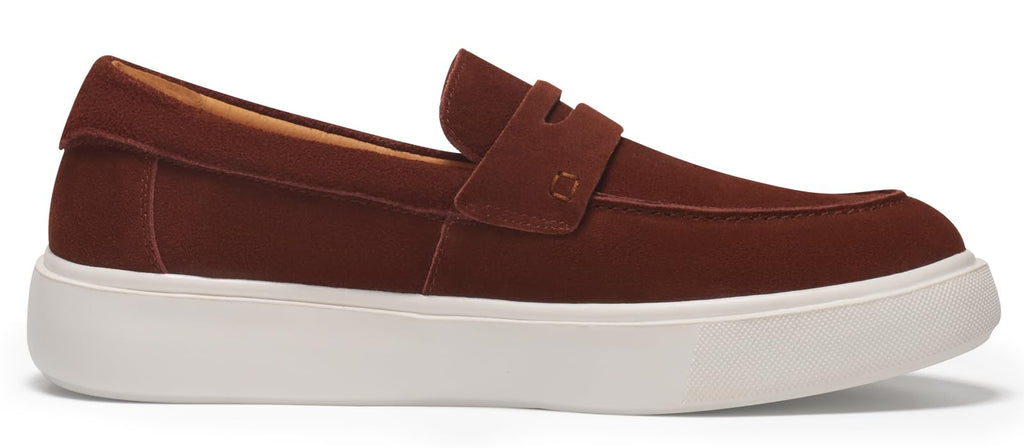 Journey West Suede Slip-on Penny Loafers Sneakers Shoes for Men Brown US 7