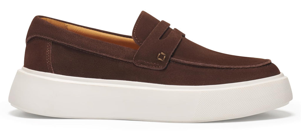Journey West Suede Slip-on Penny Loafers Sneakers Shoes for Women Coffee US 6
