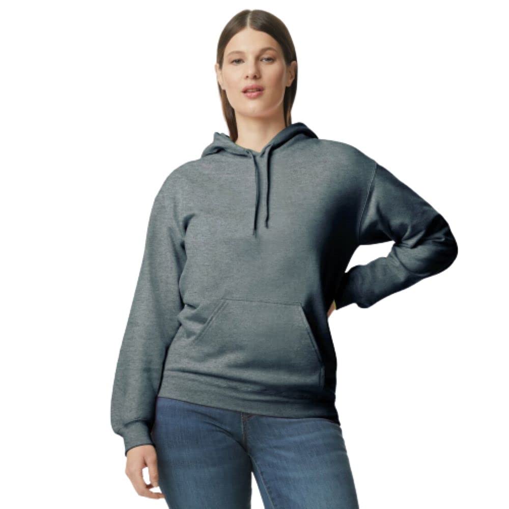 Gildan Adult SoftStyle Hoodie Sweatshirt, Style GSF500, Dark Heather, Small