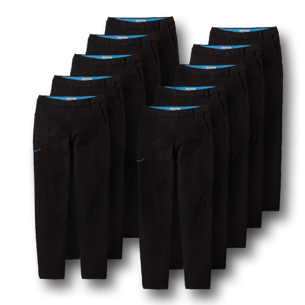 LULY YANG DSP Men's Performance Stretch Pants, L (Pack of 10) Black