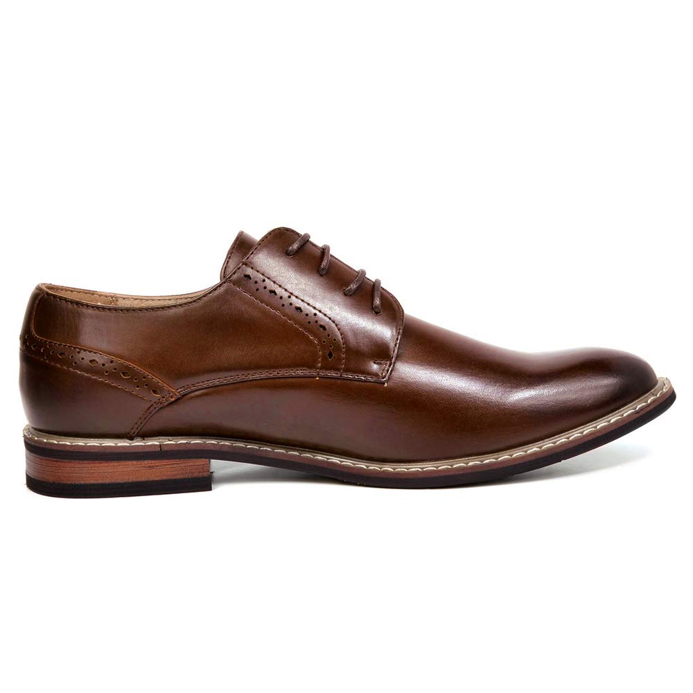 Bruno Marc Mens Leather Lined Dress Shoes, Dark Brown - 14 (Oxford)