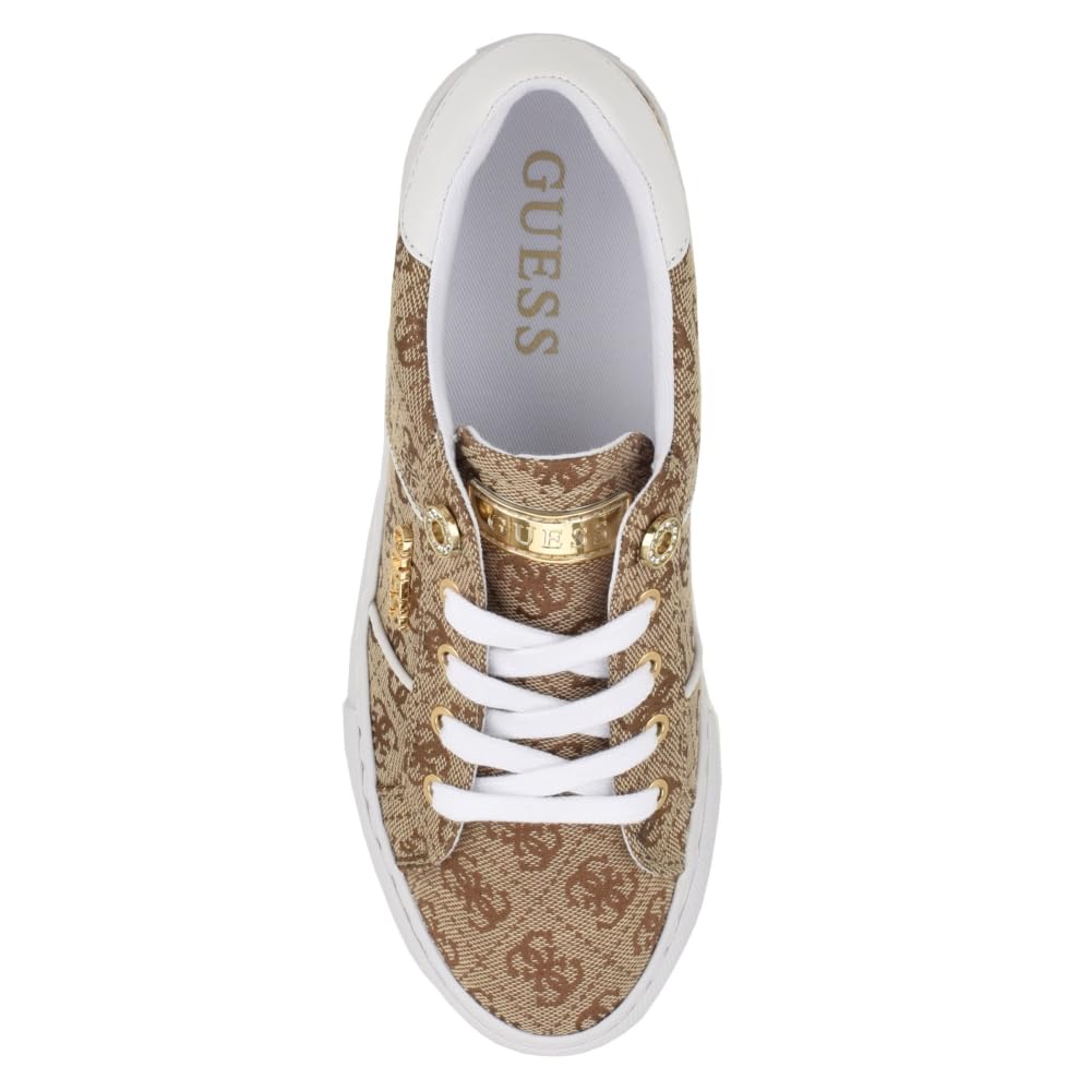 Guess Women's Loven Sneaker, Medium Brown 219, 7
