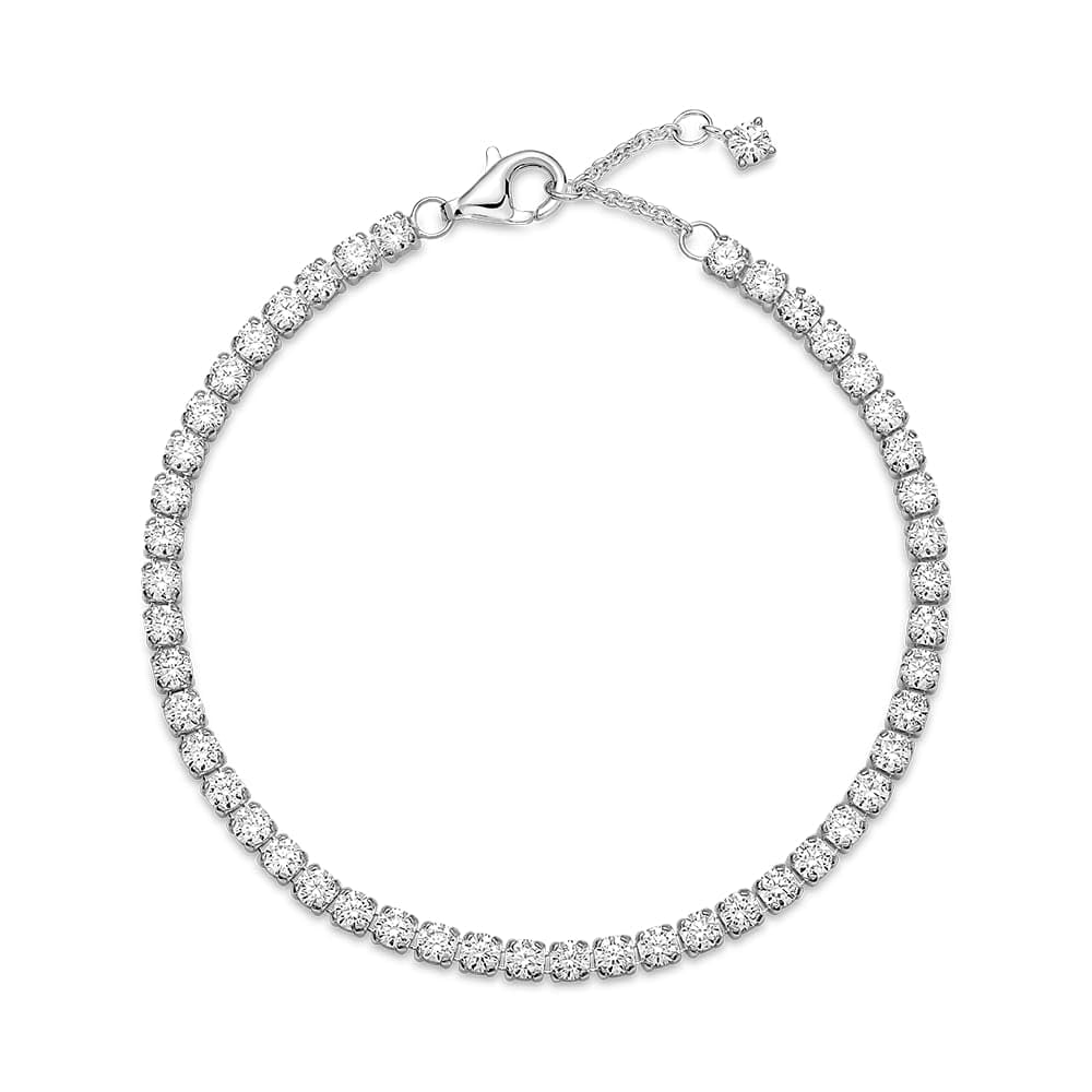 PANDORA Sparkling Tennis Bracelet - Sterling Silver & Cubic Zirconia Bracelet for Women Timeless Collection - Gift for Her - 18 cm, No Gift Box