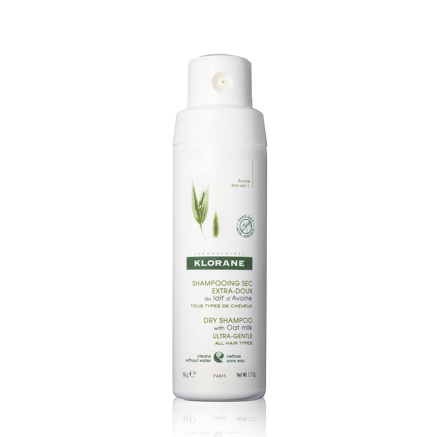 Klorane Dry Shampoo with Oat Milk - Eco-Friendly Non-Aerosol Formula - Vegan & Dermatologist Tested - Ultra-Gentle Powder Formula with Plant-Based Ingredients - Fully Recyclable Bottle - 1.7 oz.