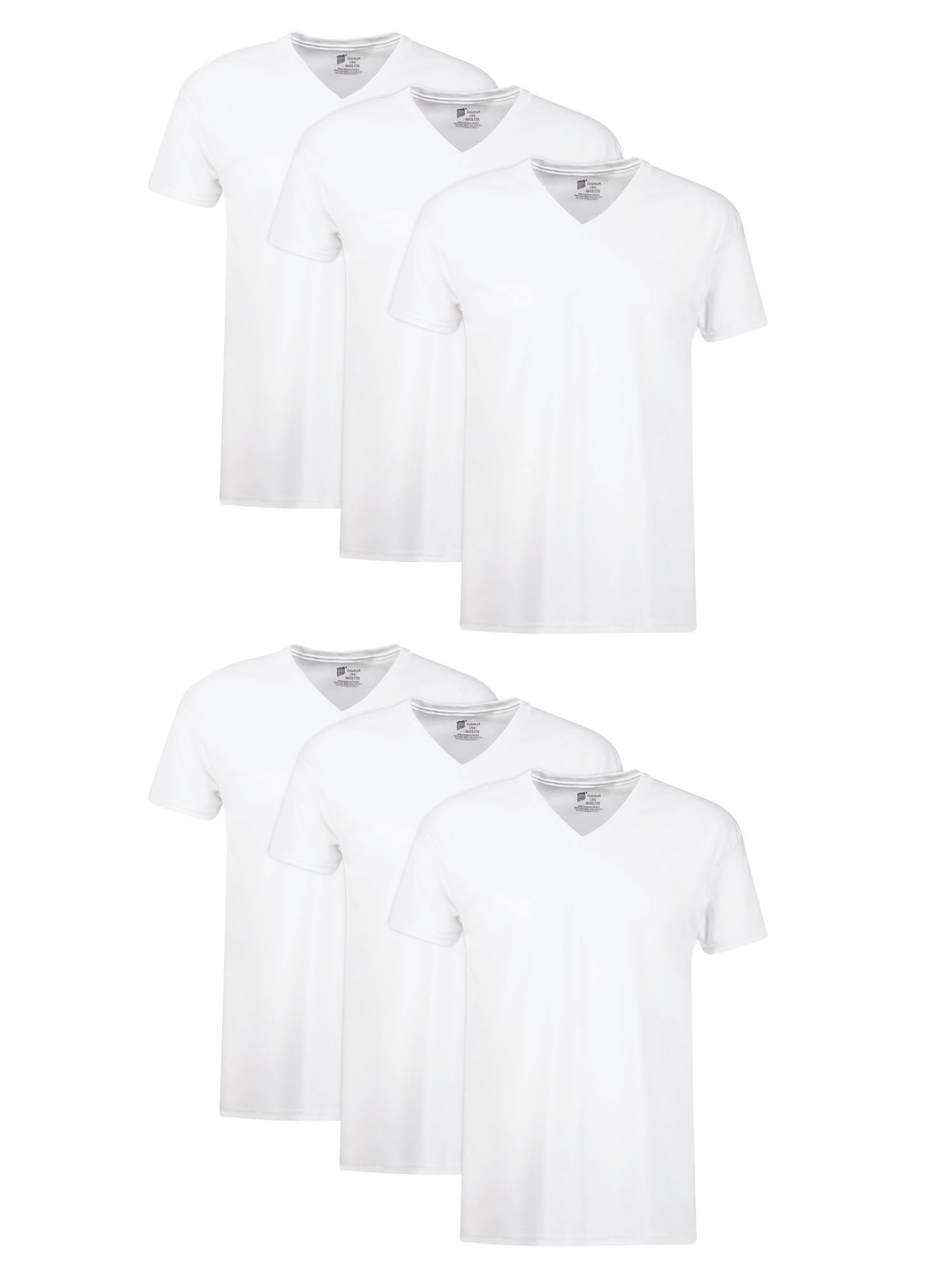 Hanes Mens Cotton, Moisture-wicking V-neck Tee Undershirts, Multiple Packs And Colors, White, Large US