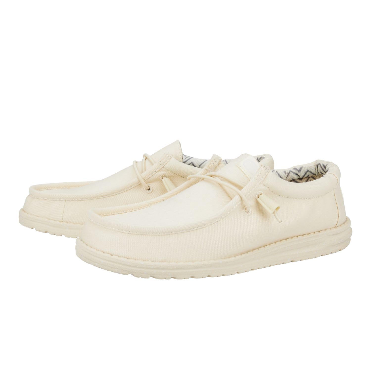 HEYDUDE Men's Wally Stretch Canvas Stone White Size 11 | Men's Shoes | Men Slip-on Loafers | Comfortable & Light-Weight