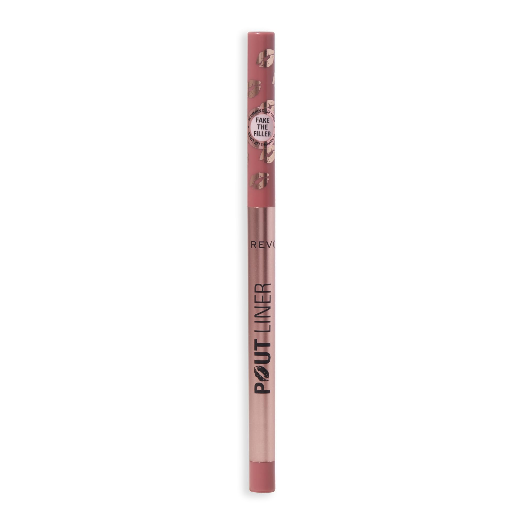 Revolution Beauty London, Pout Bomb Plumping Lip Liner, Long-Lasting Lip Shaper with Hyaluronic Acid & Vitamin E, Vegan & Cruelty-Free, Brown Nude