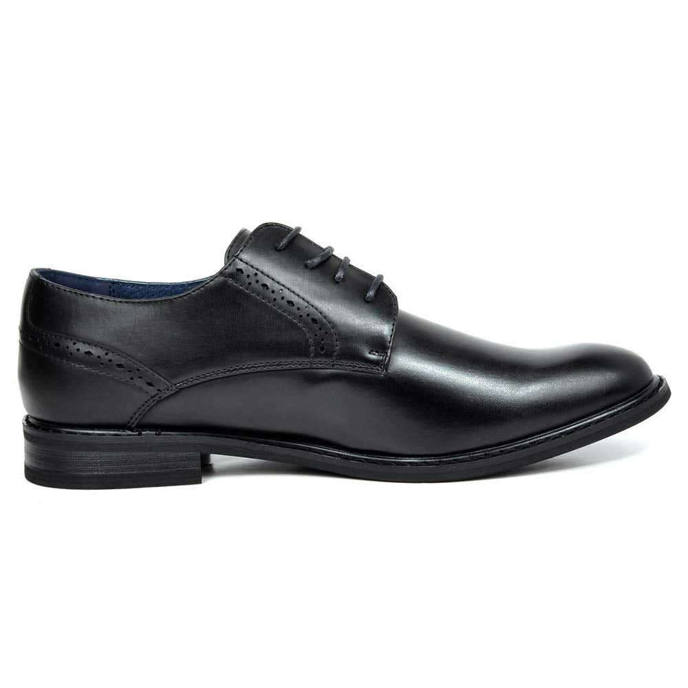 Bruno Marc Men's Prince-16 Black Leather Lined Dress Oxfords Shoes Size 11 M US