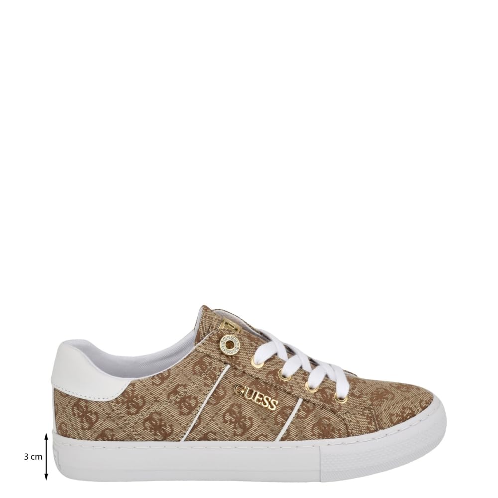 Guess Women's Loven Sneaker, Medium Brown 219, 7