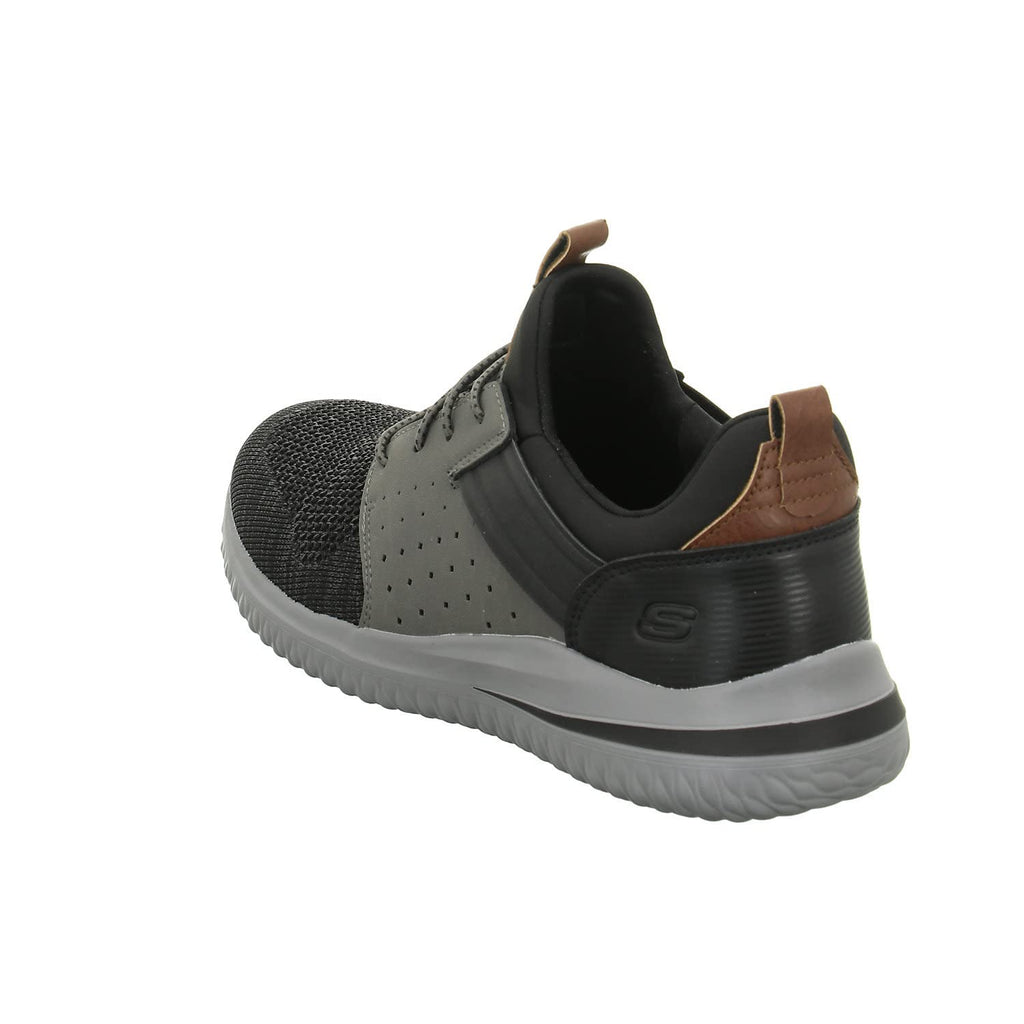 Skechers Men's Delson 3.0, Black/Grey, 13