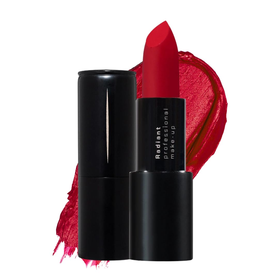 Radiant Professional Matte Lipstick for Women – Long Lasting Lipstick with Vitamin E, Hyaluronic Acid & UV Protection (UVA/UVB) – Advanced Care & Ultra Moisturizing Lip Stick – 216 FLAME