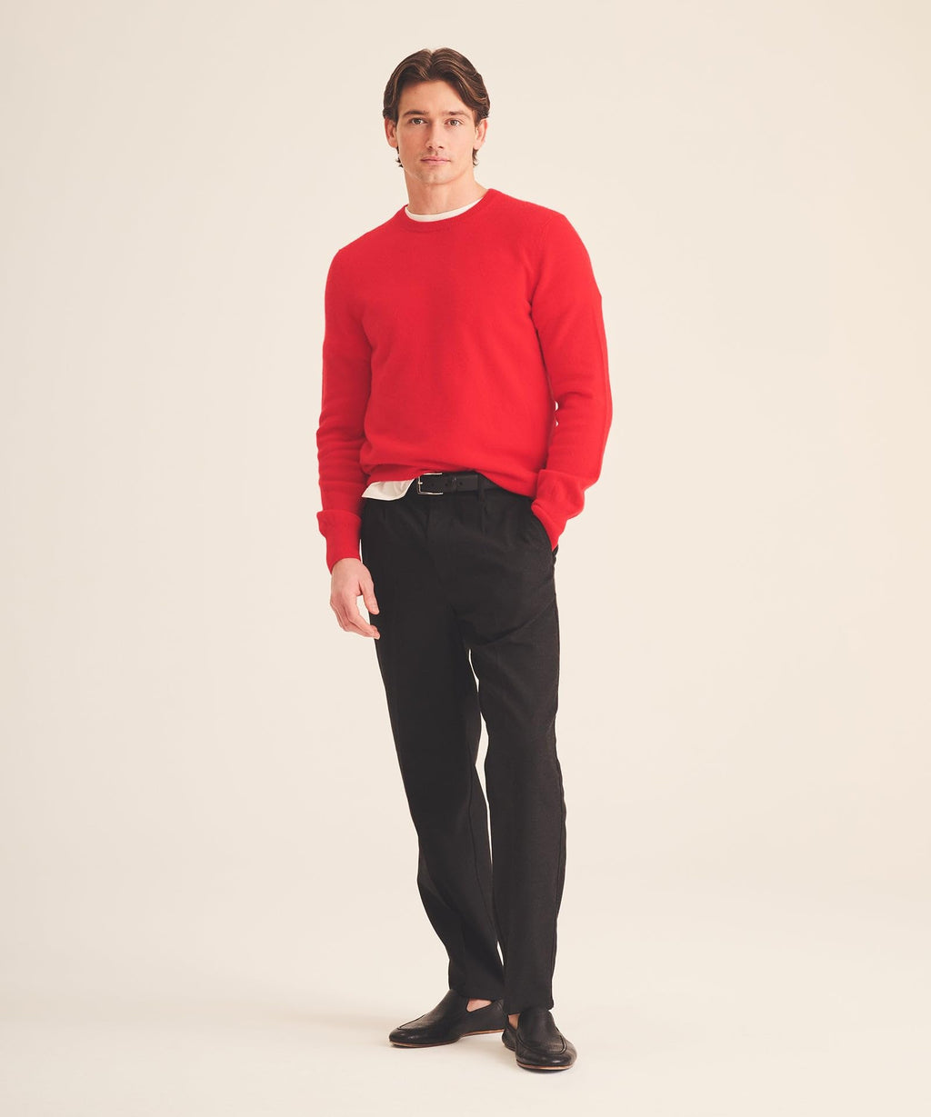 NAADAM Men's The Original Cashmere Crewneck Sweater, Tomato Red, XL