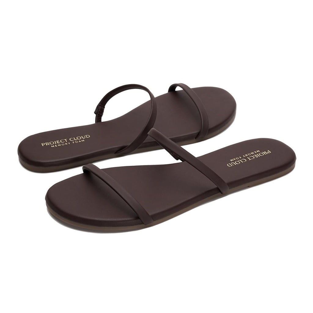 Project Cloud Summer Sandals for Women 2026 - Memory Foam Insole and Eco-Crafted Leather Beach Flip Flops for Women - Non Slip and Lightweight Double Strap Womens Sandals (Transition, DKCHOC,8M)