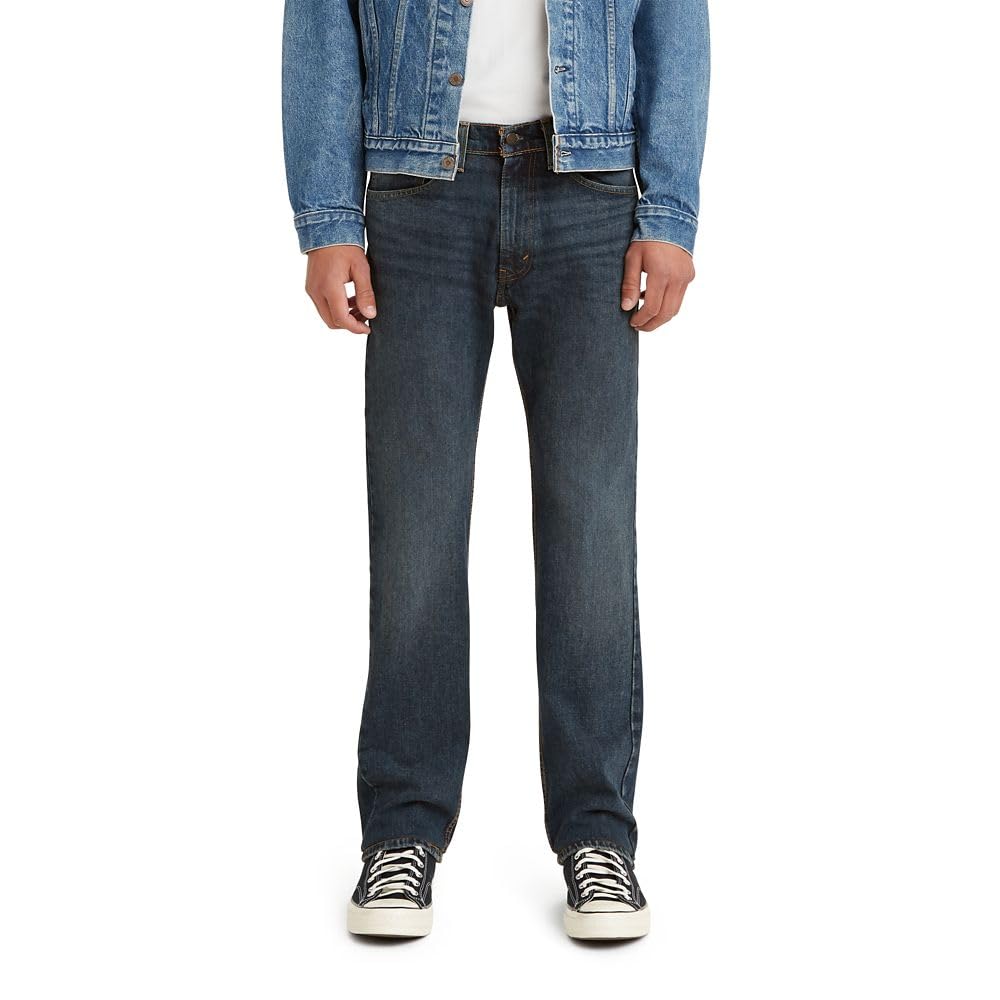 Levi's Men's 505 Regular Fit Jeans (Also Available in Big & Tall), Dark Stonewash, 33W x 34L