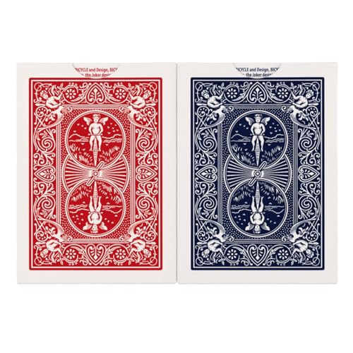 Bicycle Rider Back Playing Cards, Standard Poker Size Deck of Cards, Red & Blue (2 Pack), Classic Cards for Poker, Blackjack, Family Game Night & Card Games, Fun for All Ages