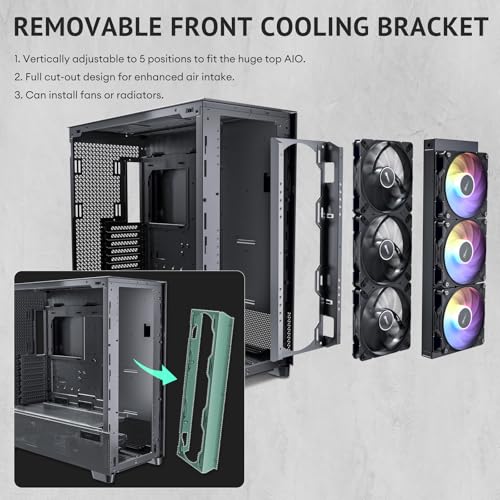 Antec Flux Pro, 6 x PWM Fans Included, High-Airflow Front Panel with Walnut Wood, iShift PSU 90° Mount, USB3.0 x 2, Type-C, 420mm Radiator Support, Temp. Display, Full-Tower E-ATX PC Case