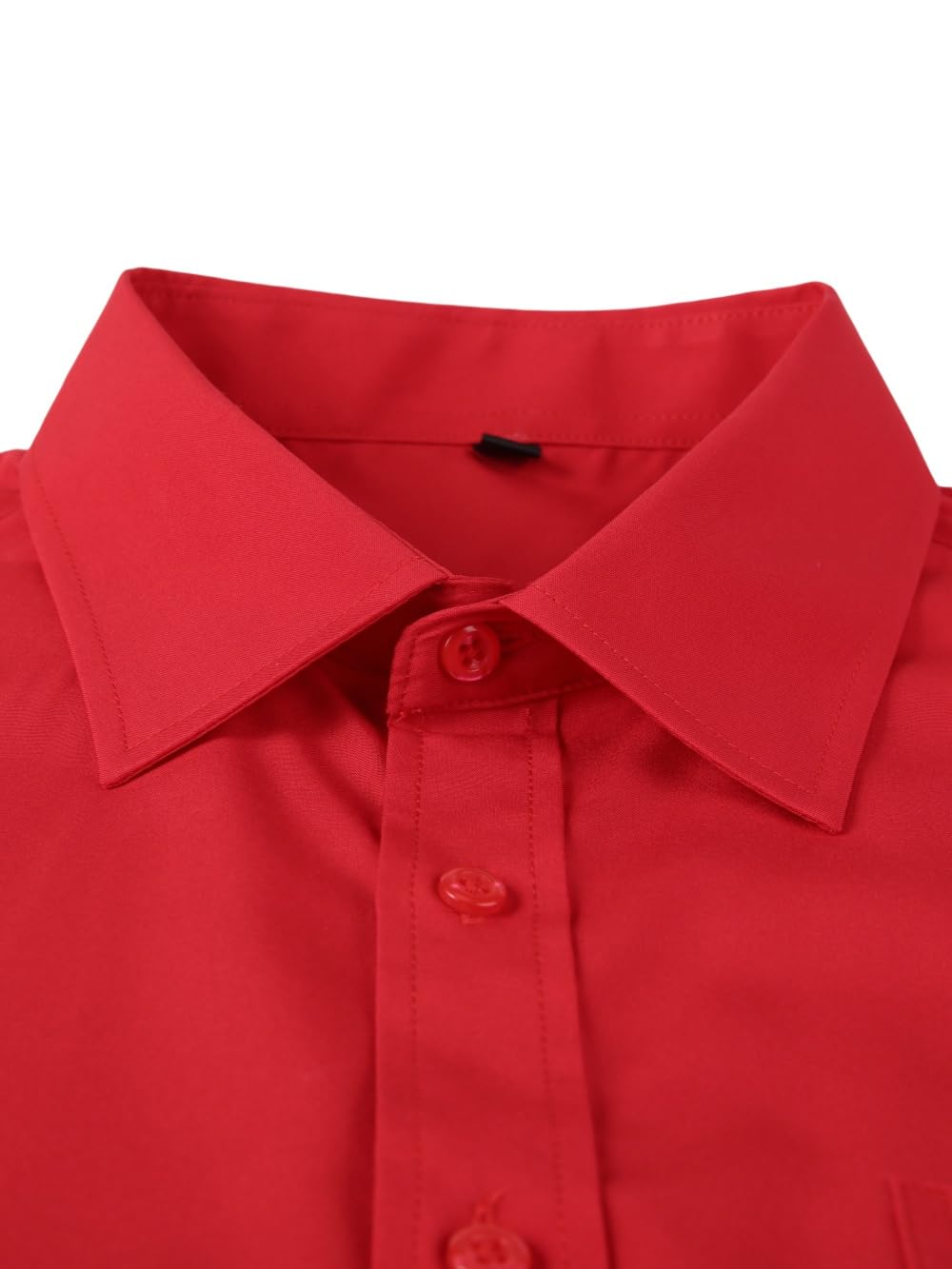 Men's Dress Shirts Long Sleeve Button Down Shirt Business Formal Stretch Shirt Regular Fit with Pockets Red Large