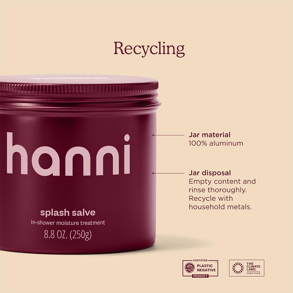 HANNI Splash Salve Body Mask, In-Shower Moisturizer with Coconut, Jojoba, Shea Butter & Glycerin, Deep Conditioning for All Skin Types, 250 mL / 8.8 oz
