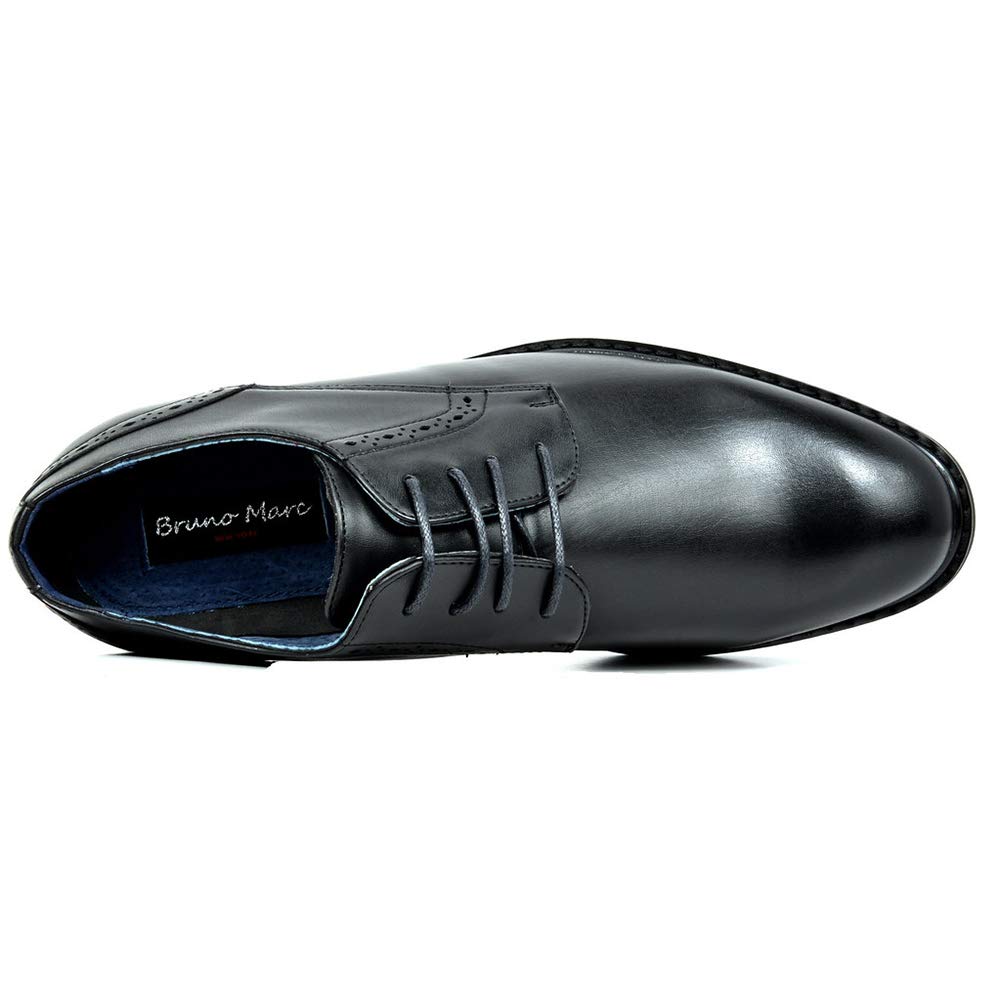 Bruno Marc Men's Prince-16 Black Leather Lined Dress Oxfords Shoes Size 11 M US