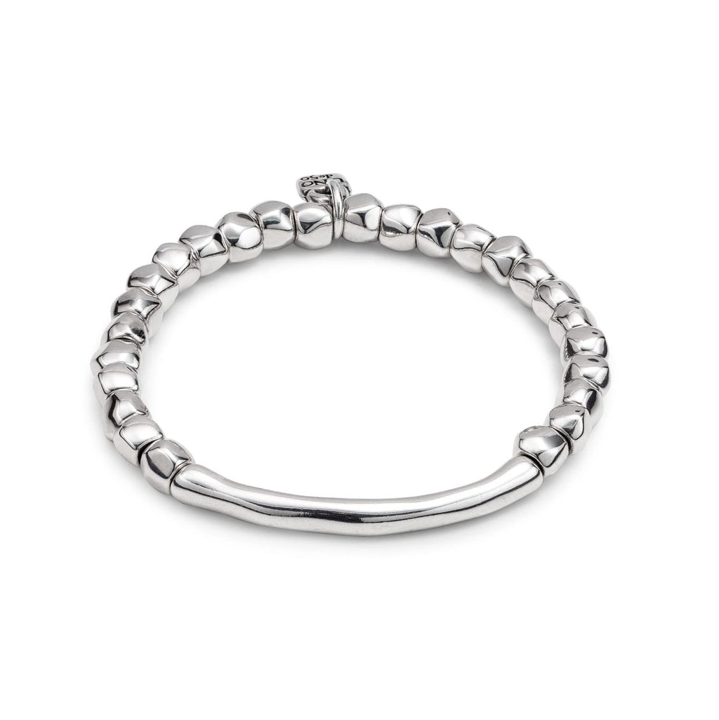 Uno de 50 JOURNEY Beaded Stretch Bracelet, Sterling Silver-Plated