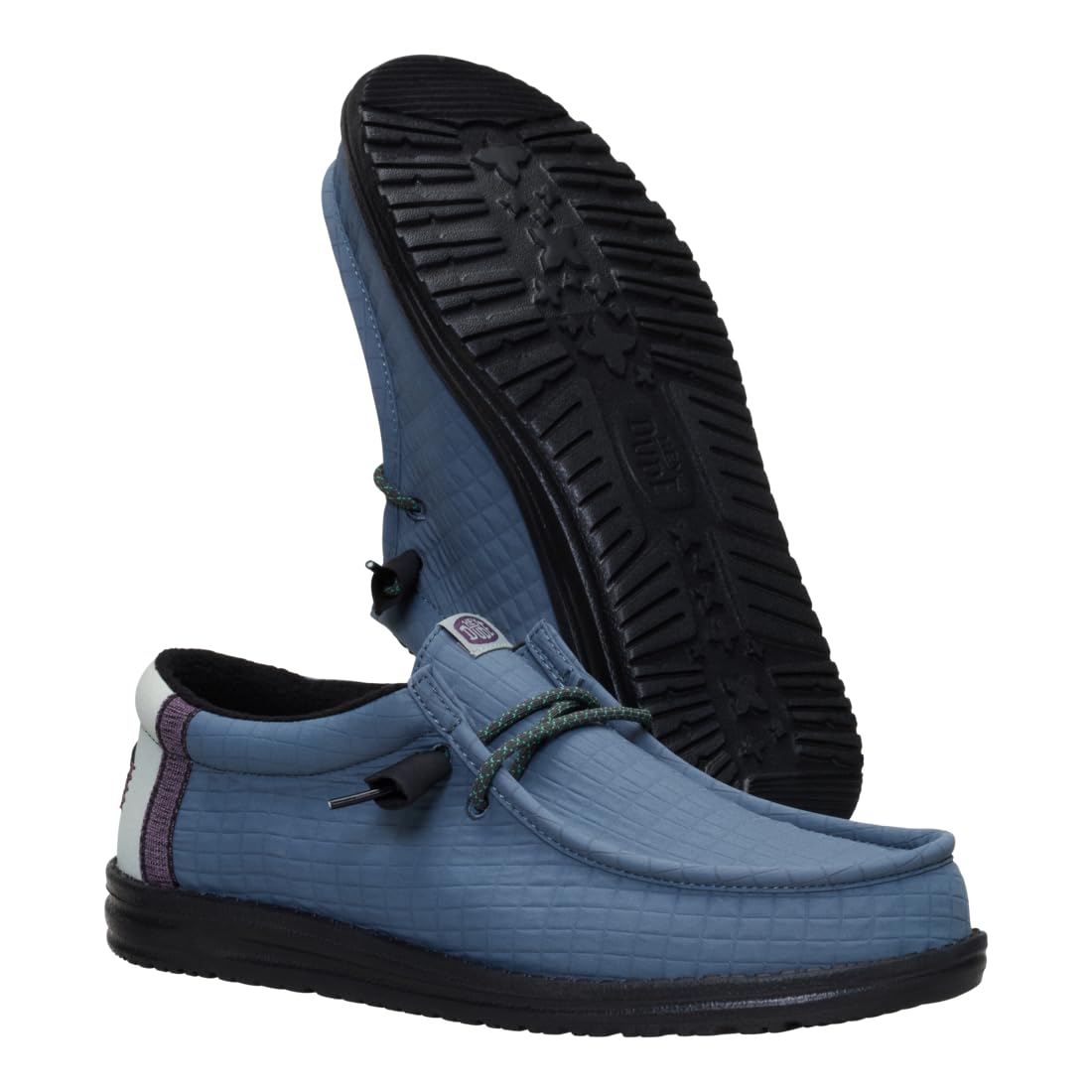 HEYDUDE Wally Quilted Stormy Blue/Multi 9, Men’s Shoes, Slip-on Loafers, Comfortable & Light-Weight