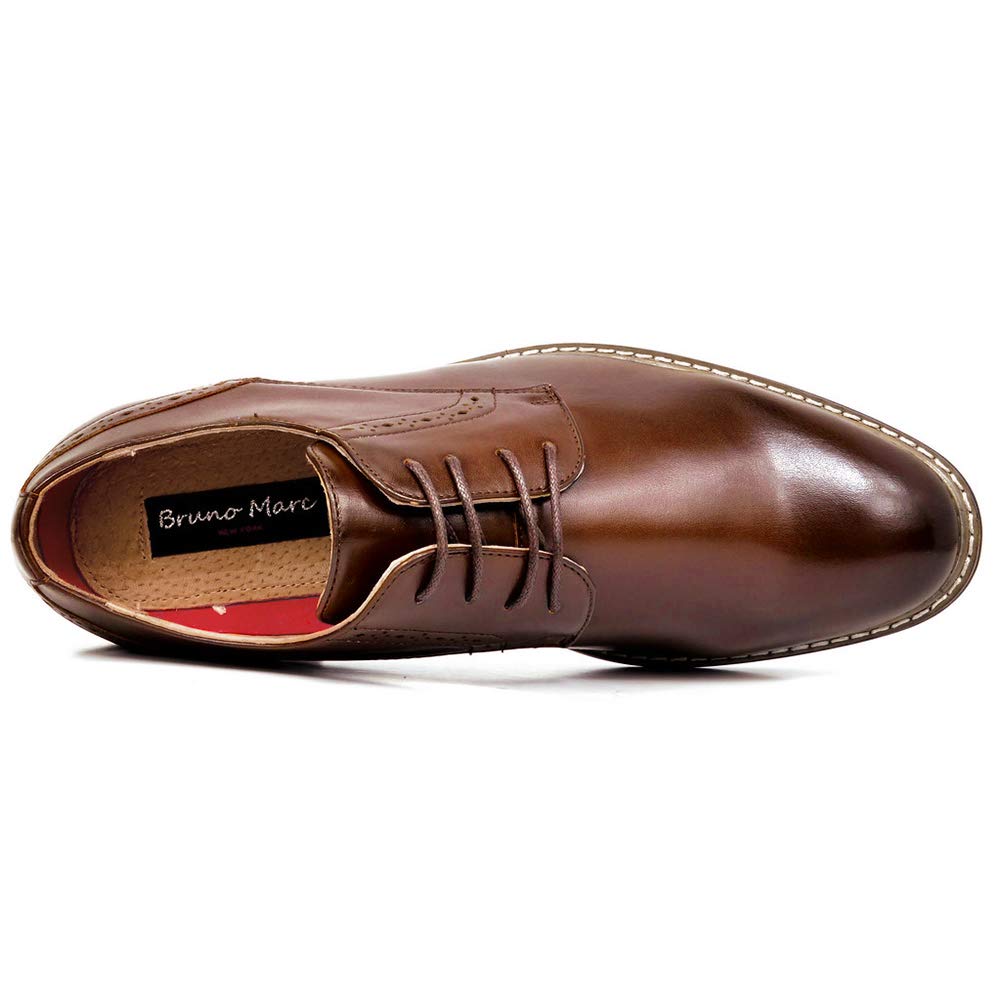 Bruno Marc Mens Leather Lined Dress Shoes, Dark Brown - 14 (Oxford)
