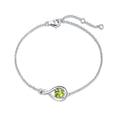 FANCIME Peridot Bracelet for Women August Birthstone Sterling Silver Infinity Link Bracelet Green Gemstone Fine Jewelry Birthday Anniversary Graduation Mothers Day Gifts for Mom Women Her, 6.7+1.2"