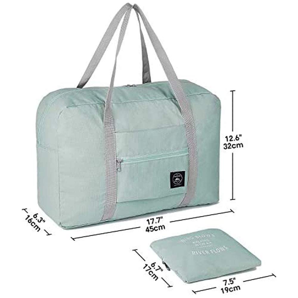 2 Pack Foldable Travel Duffel Bags - Carry On Weekender Overnight Hospital Tote Gym Bag with Toiletry Bag, Women