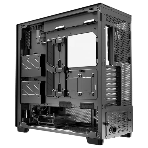 Antec Flux Pro, 6 x PWM Fans Included, High-Airflow Front Panel with Walnut Wood, iShift PSU 90° Mount, USB3.0 x 2, Type-C, 420mm Radiator Support, Temp. Display, Full-Tower E-ATX PC Case