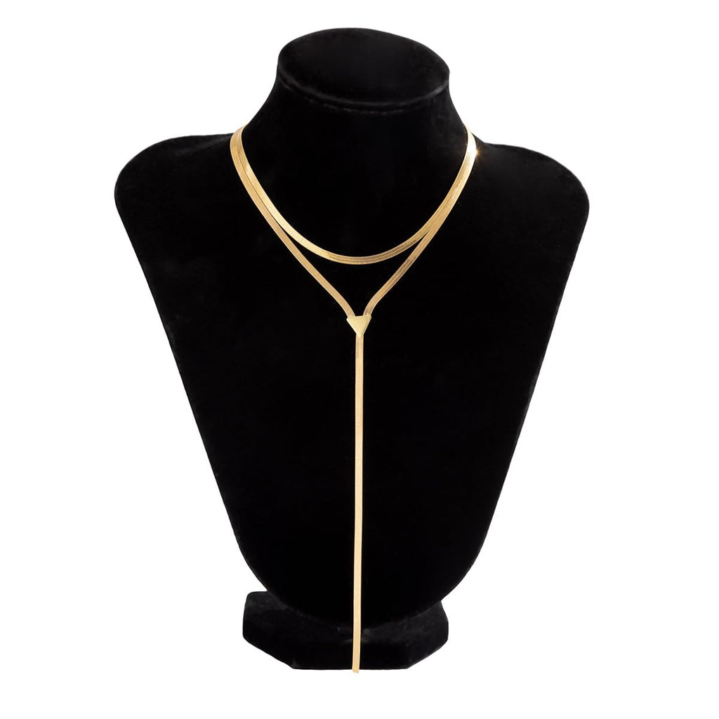 GIGB PBDK Gold Choker Necklace for Women,Chunky Statement Necklace Set,Long Layered Necklaces,Charm Drop Necklace,Fashion Gold Body Chain Jewelry Accessories (Gold1)