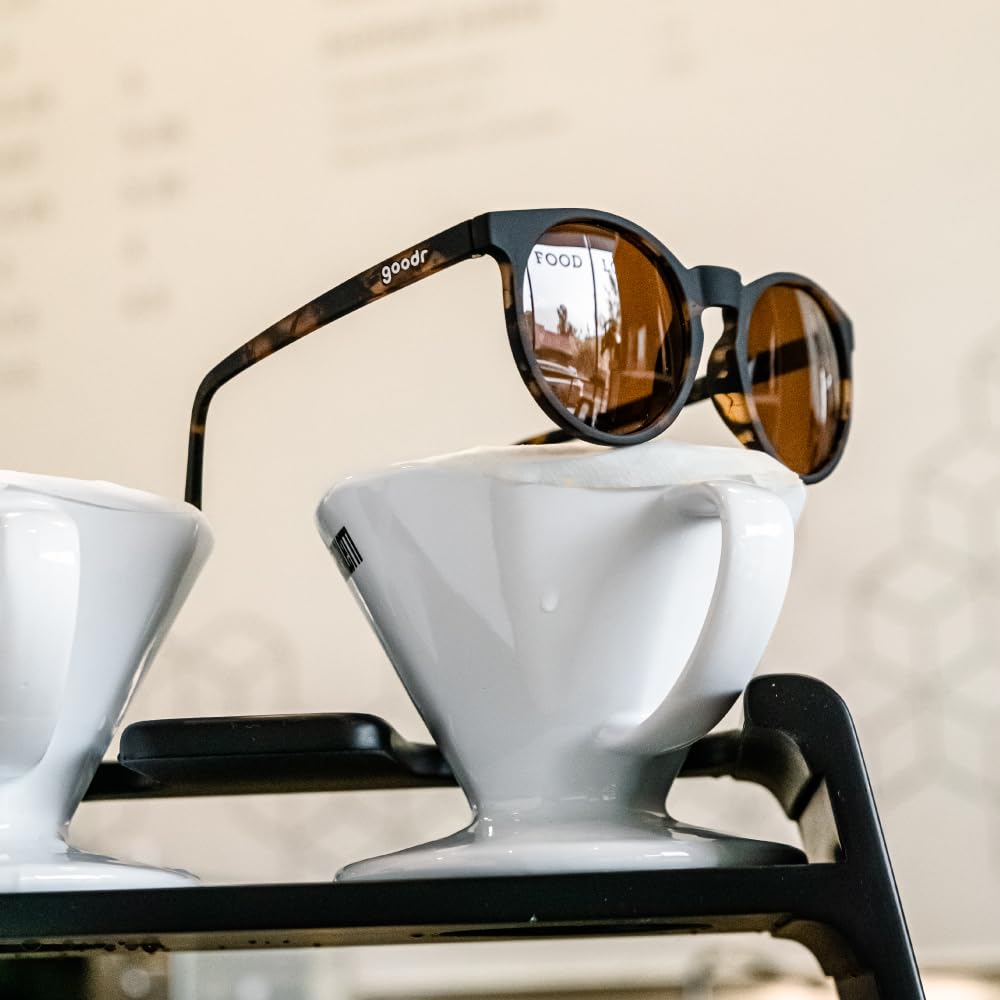 goodr Nine Dollar Pour Over Polarized Round Sunglasses, Small Sized (Circle G), Brown Translucent Frames with Brown Non-Reflective Glare Reducing Lens, UV400 Protection, No Slip, No Bounce