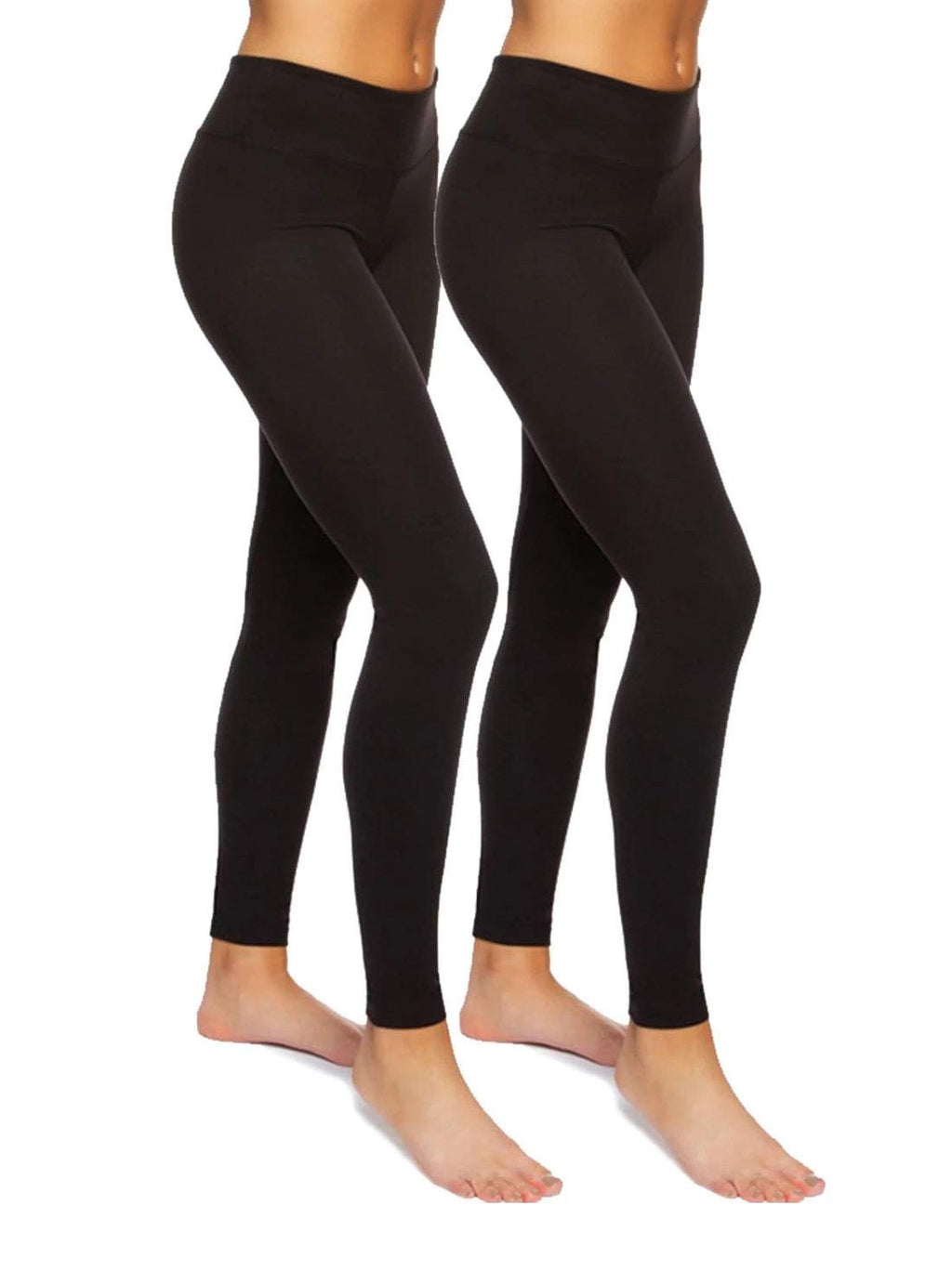 Felina Sueded Athleisure Performance Legging (2-Pack) Womens Leggings w/Slimming Waist Band Style: C3690RT Black