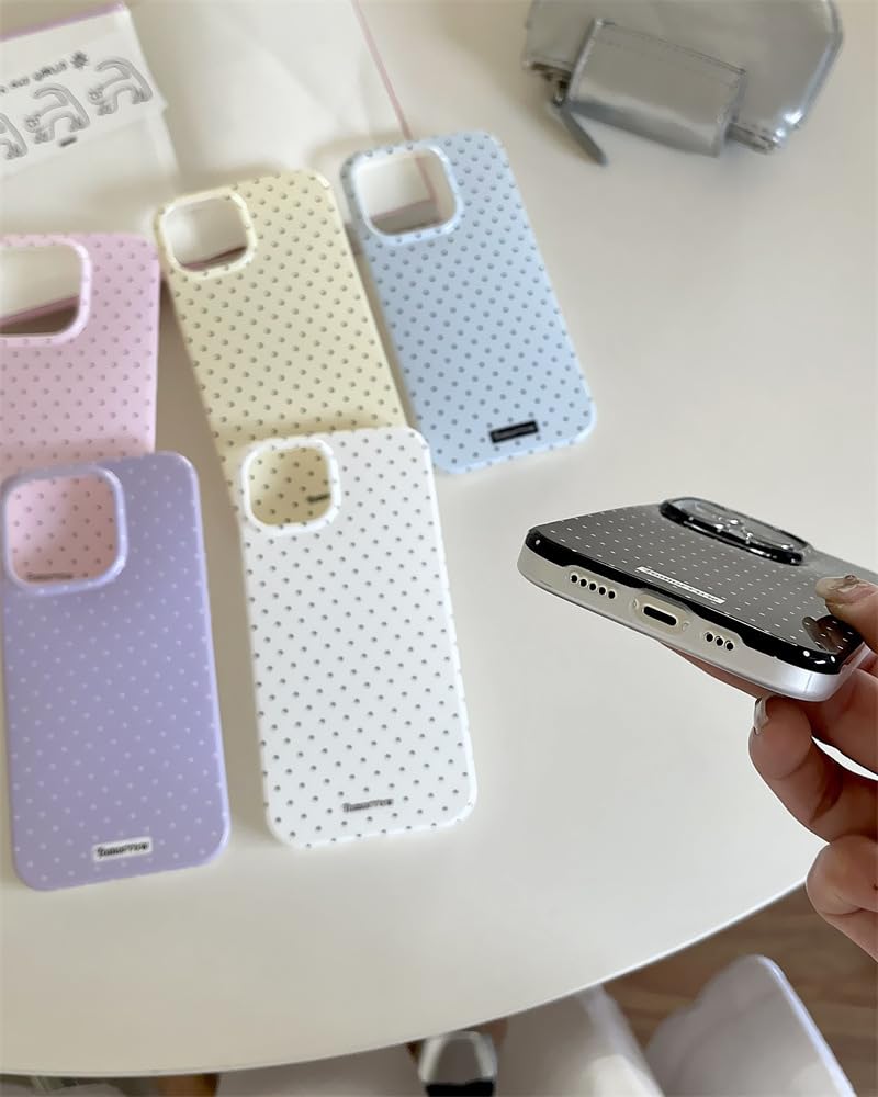 inewateri Compatible with iPhone 13/iPhone 14 Case with Cute Fashion Polka Dot Aesthetics Design Simple Case for Soft TPU Slim Protection Case for iPhone 13/14-White
