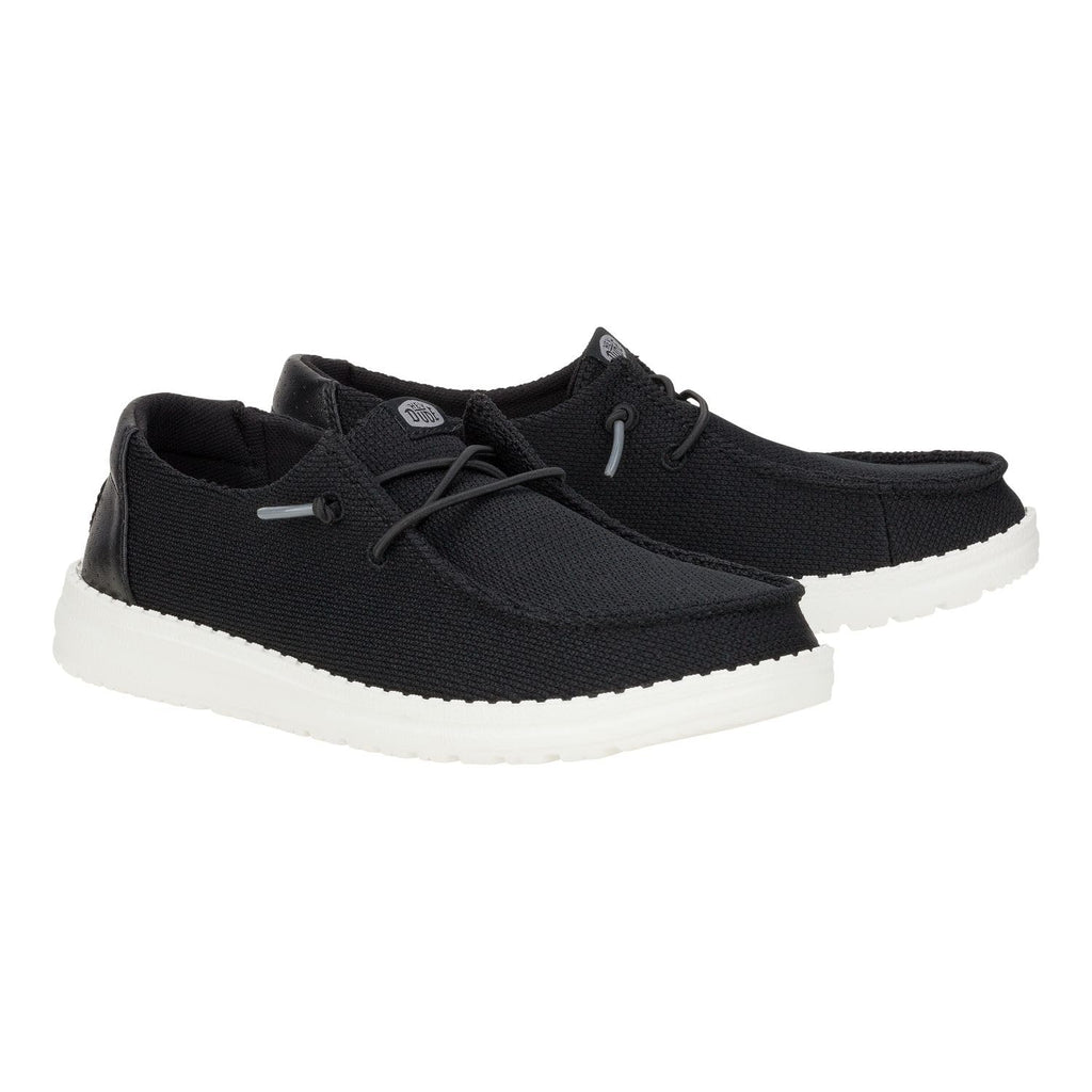 HEYDUDE Women's Wendy Hex Black Size 5 | Women's Slip On Shoes | Comfortable & Light-Weight