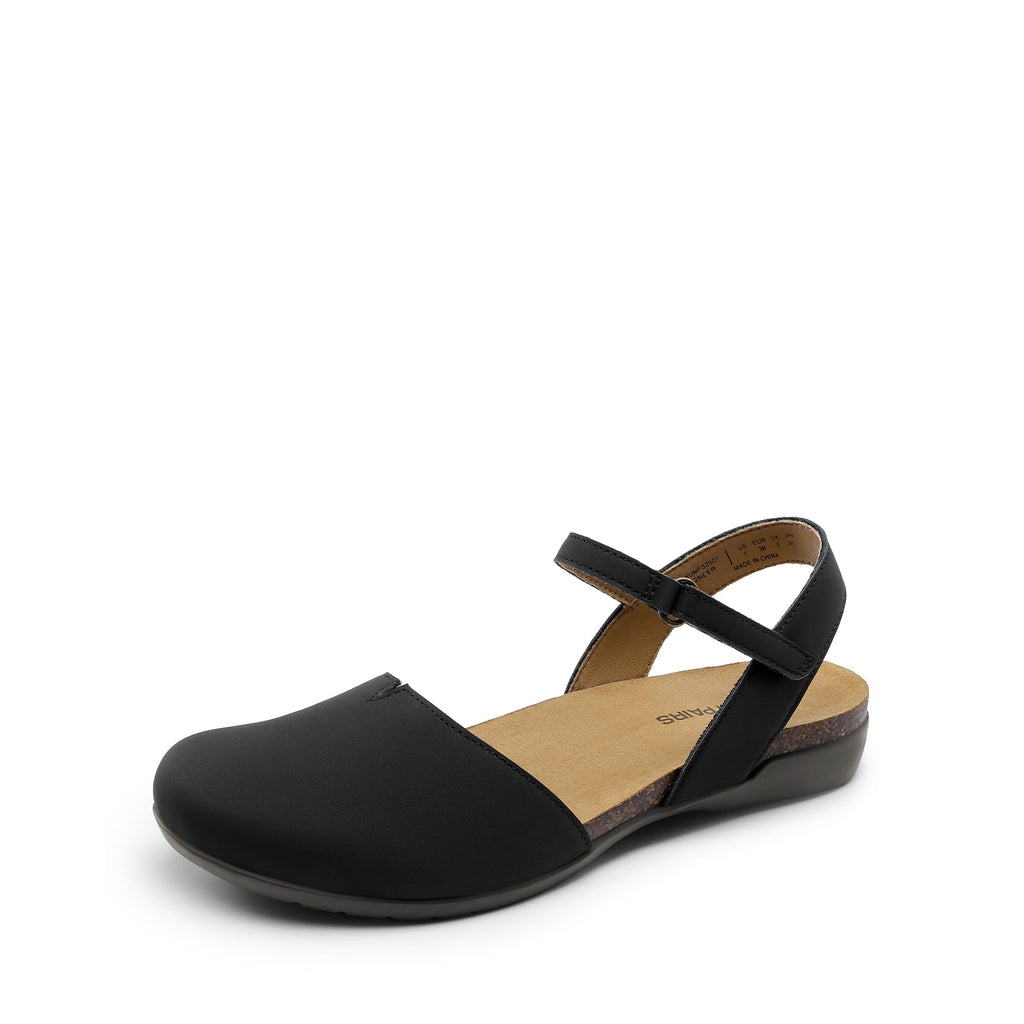 DREAM PAIRS Women's Closed Toe Sandals Arch Support Comfort Cork Footbed Flat Sandals Summer Shoes,Size 8.5,Black,DWUMFS2501