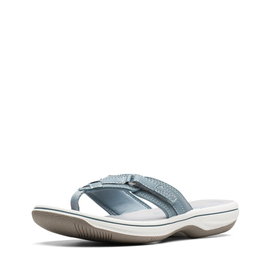 Clarks Women's Breeze Sea Flip-Flop, Blue Grey Synthetic, 9