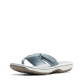 Clarks Women's Breeze Sea Flip-Flop, Blue Grey Synthetic, 9