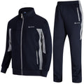 TBMPOY Men's Tracksuits Sweatsuits for Men Set Track Suits 2 Piece Casual Athletic Jogging Warm Up Full Zip Sweat Suits Navy/Grey XXL
