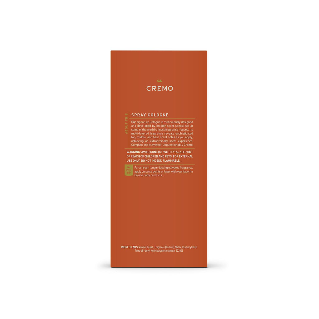 Cremo Cologne For Men - Golden Amber Mens Cologne Spray, A Combination of Red Currant, Pineapple, Ambergris and Moss, Multi-Layered Signature Men's Fragrances, 3.4 Fl Oz