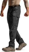 CQR Men's Tactical Pants, Water Resistant Ripstop Cargo Pants, Lightweight EDC Work Hiking Pants, Outdoor Apparel, Raider Mag Pocket Black, 34W x 30L
