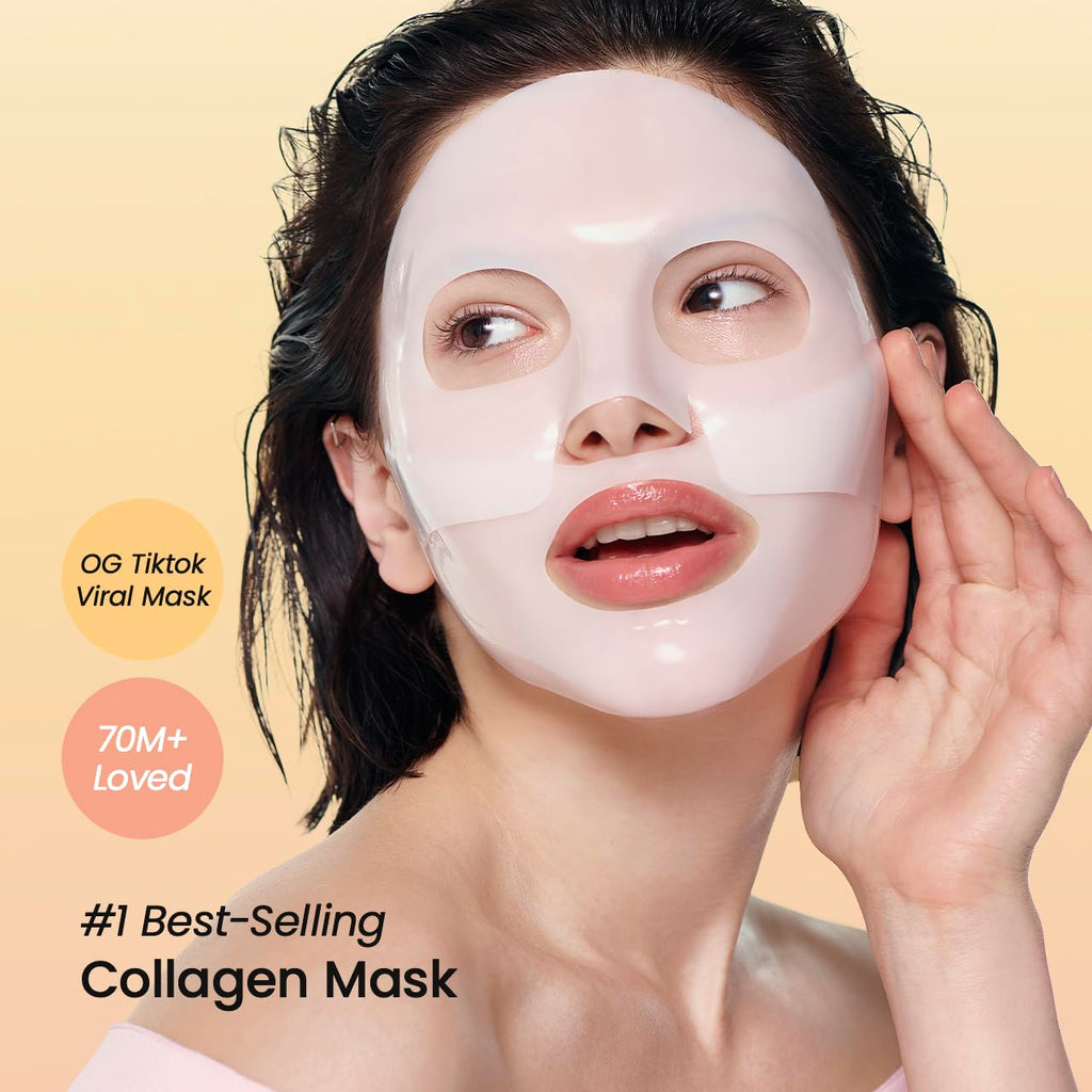 BIODANCE Bio-Collagen Real Deep Mask, Hydrating Overnight Hydrogel Face Mask, Pore Minimizing, Elasticity, Plumping, Travel Essentials & Self Care Gifts for Women, Korean Skin Care | 1.19oz(34g) x 4ea